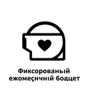 Минималистичная одноцветная иконка фиксированного ежемесячного бюджета на белом фоне для онлайн-казино
