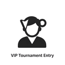 Минималистичная одноцветная иконка билета в VIP-турнир онлайн-казино на белом фоне